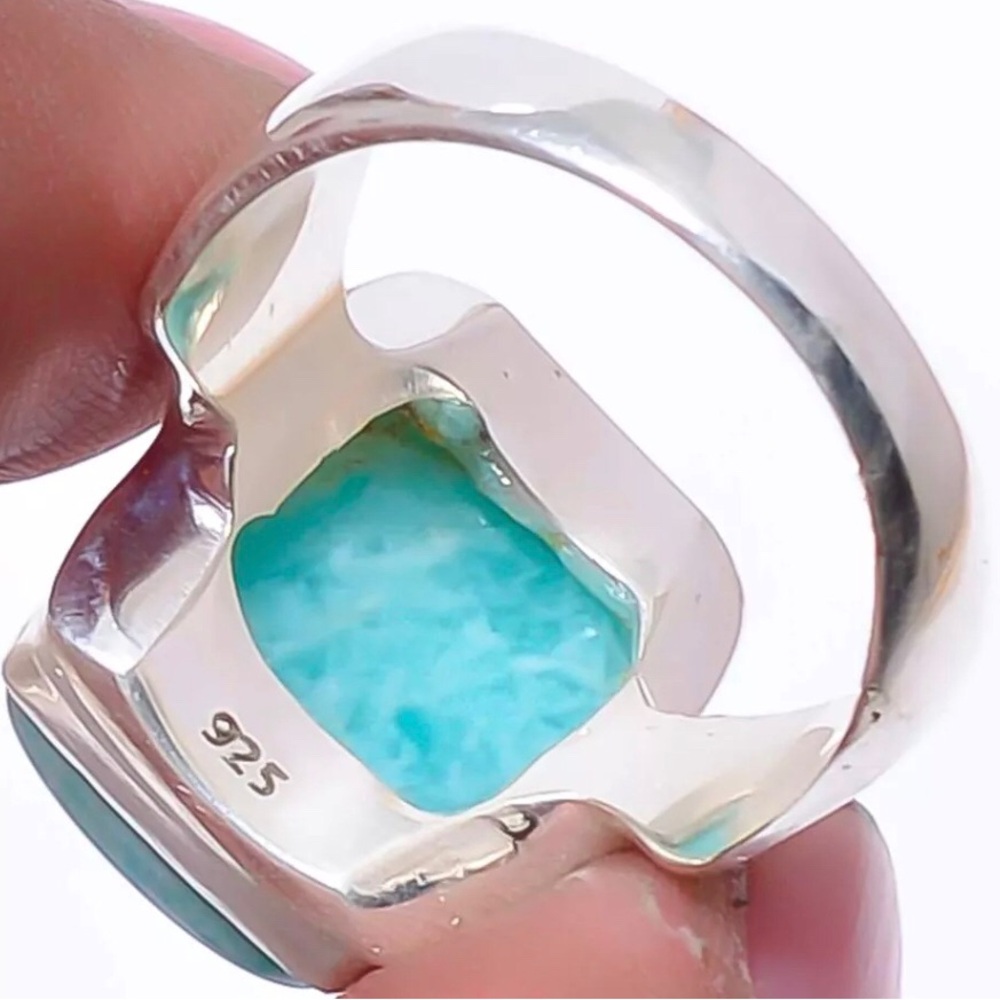 Amazonite Ring set in 925 Sterling Silver (size 9) - Picture 2 of 7